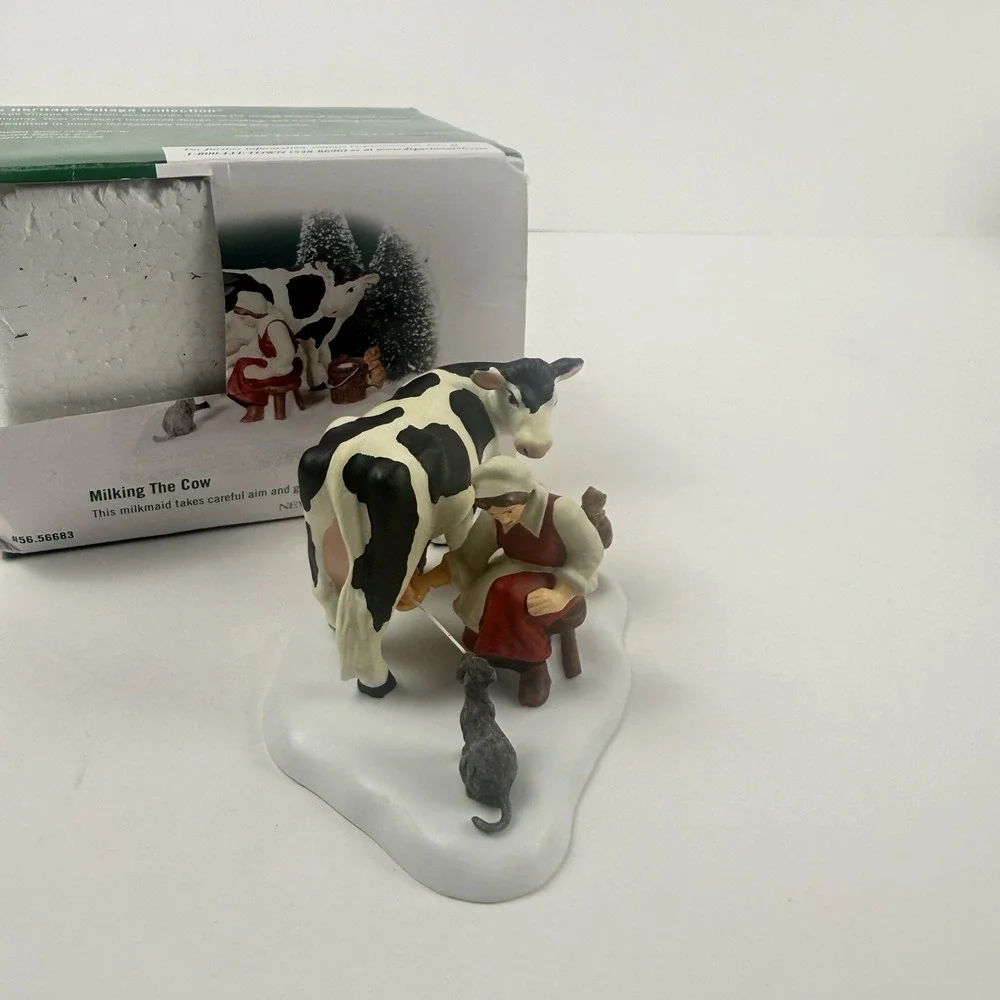 Department 56 Milking The Cow New England Village #56683 Accessory Farm Kitty